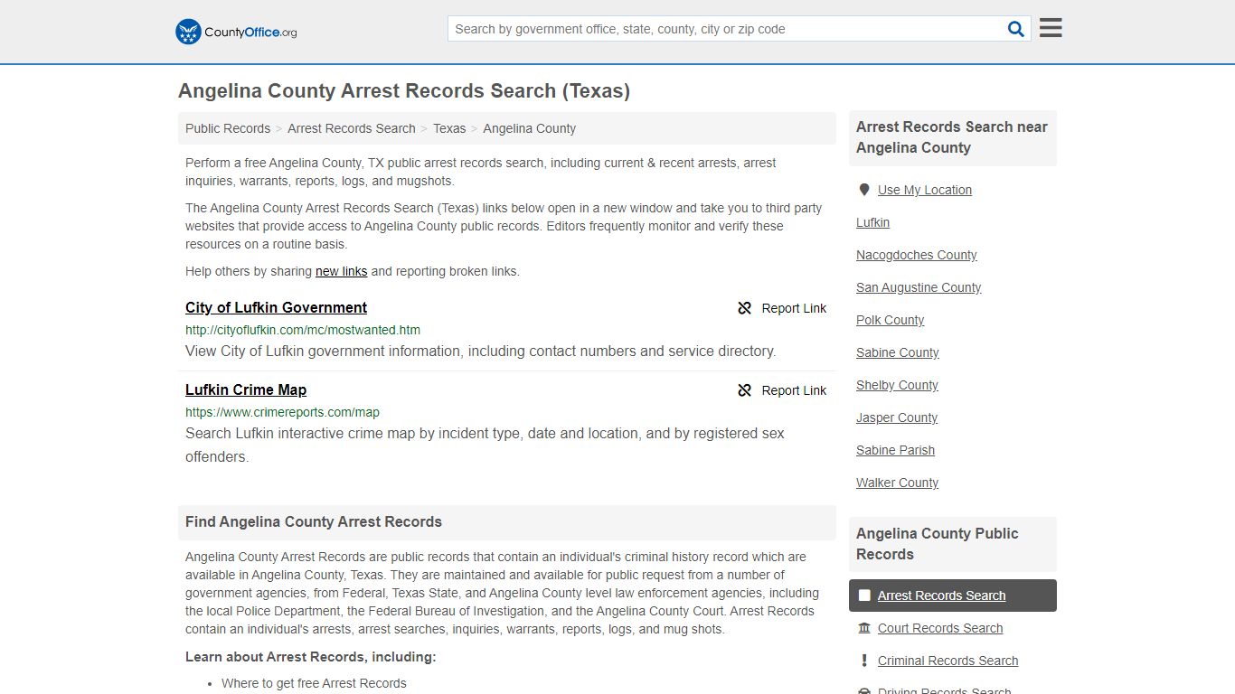 Arrest Records Search - Angelina County, TX (Arrests ...